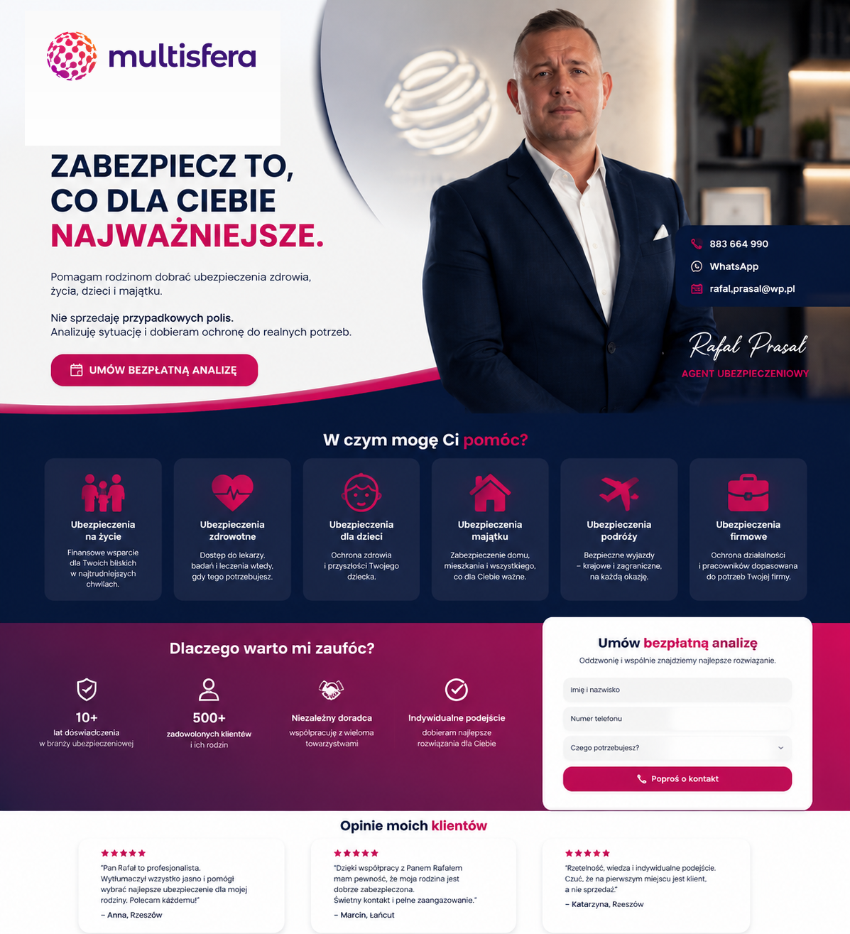 Oferta ubezpieczeń Multisfera – samochód, życie, zdrowie, majątek, podróże i firma